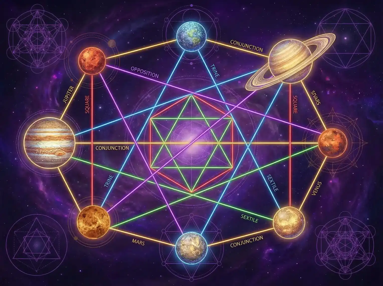 行星相位解读 - 被窝里的公憩苏洛芸 | 占星学进阶